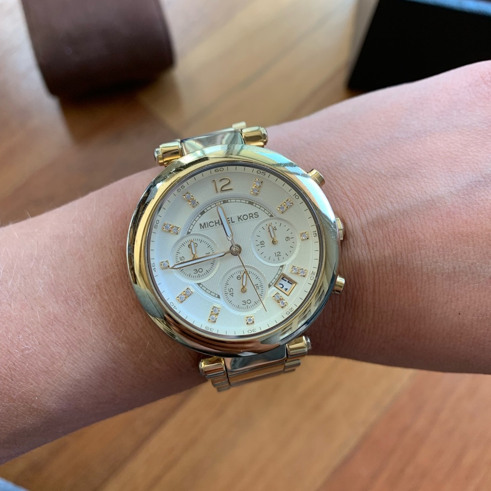 gold stainless steel michael kors watch